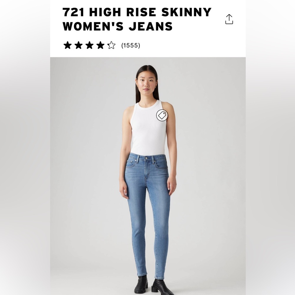 Levis 721 High Rise Skinny Women’s Jeans 29Wx28L